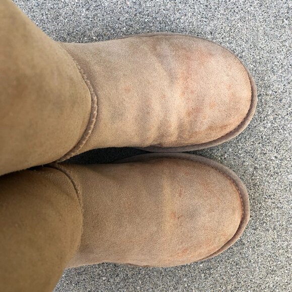 UGG Australia Classic Short Metallic Snake Boots 7 W Sand Leather 1101473 Shoes - Picture 7 of 9